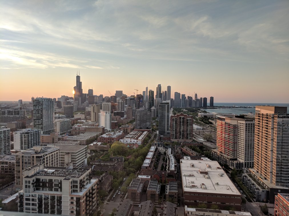 The view from floor 30-something at the Marriott Marquis McCormick Place, Chicago, IL