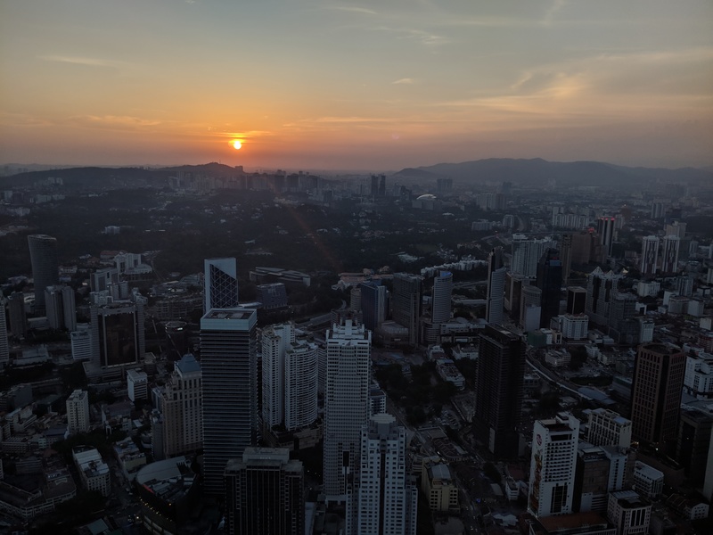 Sunset over KL, from Atmosphere 360 restaurant at the KL Tower