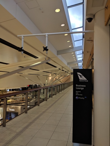 Missing facial recognition cameras outside the Qantas SYD international lounges.