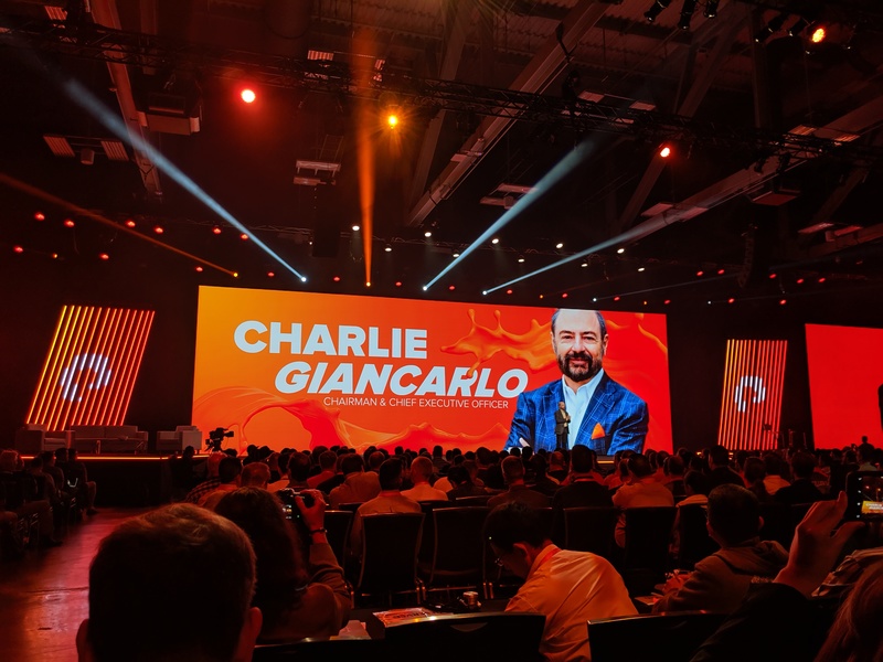 Pure Storage CEO Charlie Giancarlo opens the Pure Accelerate 2019 conference keynote.